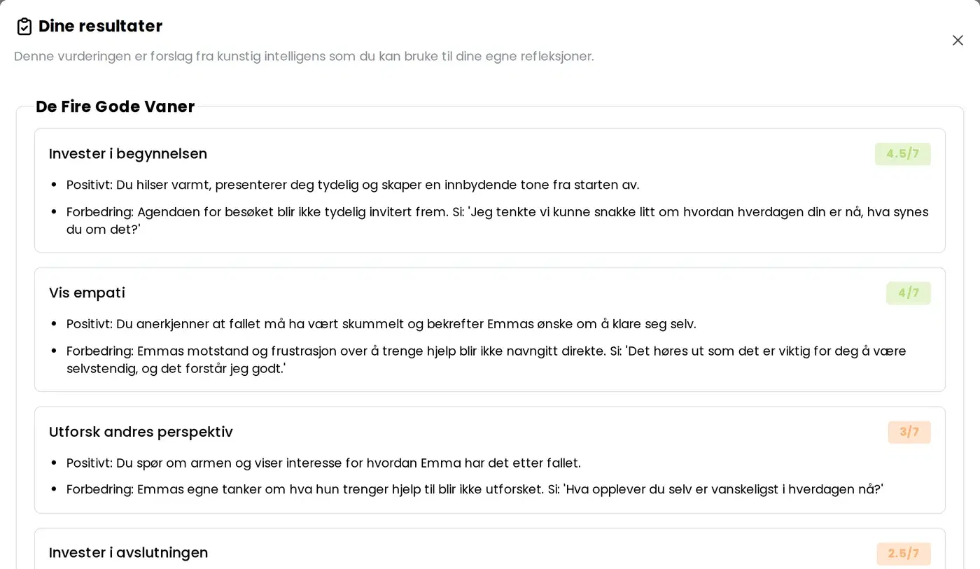Feedback and results